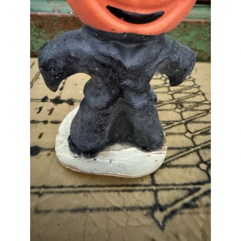 Vintage Gurley Halloween Pumpkin Man Jack-O-Lantern Candle